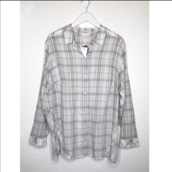 J. Jill Tops - J Jill Plaid Top Cotton Button Up Shirt Collar Lightweight Plus Size 2X